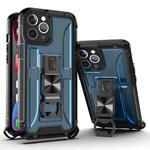 For iPhone 12 Pro Max PC + TPU Shockproof Protective Case with Corkscrew Holder(Royal Blue)