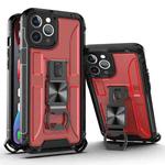 For iPhone 12 Pro Max PC + TPU Shockproof Protective Case with Corkscrew Holder(Royal Red)