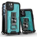 For iPhone 12 Pro PC + TPU Shockproof Protective Case with Corkscrew Holder(Sky Blue)