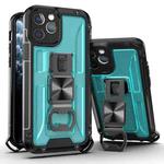 For iPhone 12 mini PC + TPU Shockproof Protective Case with Corkscrew Holder (Sky Blue)