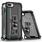 PC + TPU Shockproof Protective Case with Corkscrew Holder For iPhone 8 Plus & 7 Plus(Transparent Black)