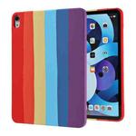 Rainbow Liquid Silicone + PC Shockproof Protective Case For iPad Air 2022 / 2020 10.9 inch