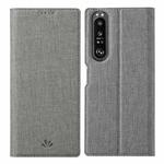 For Sony Xperia 1 III ViLi DMX Series Shockproof TPU + PU Leather Magnetic Attraction Horizontal Flip Case with Card Slot & Holder(Grey)