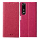 For Sony Xperia 1 III ViLi DMX Series Shockproof TPU + PU Leather Magnetic Attraction Horizontal Flip Case with Card Slot & Holder(Rose Red)