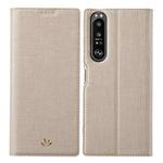 For Sony Xperia 1 III ViLi DMX Series Shockproof TPU + PU Leather Magnetic Attraction Horizontal Flip Case with Card Slot & Holder(Gold)