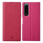 For Sony Xperia 5 III ViLi DMX Series Shockproof TPU + PU Leather Magnetic Attraction Horizontal Flip Case with Card Slot & Holder(Rose Red)