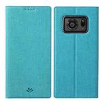 For Sharp Aquos R6 ViLi DMX Series Shockproof TPU + PU Leather Magnetic Attraction Horizontal Flip Case with Card Slot & Holder(Blue)