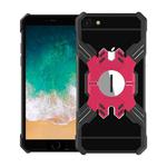 For iPhone 6 Plus / 6 Hero Series Anti-fall Wear-resistant Metal Protective Case with Bracket(Black Red)