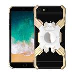 For iPhone 6 Plus / 6 Hero Series Anti-fall Wear-resistant Metal Protective Case with Bracket(Gold Silver)