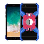 For iPhone 6 Plus / 6 Hero Series Anti-fall Wear-resistant Metal Protective Case with Bracket(Blue Red)