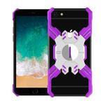 For iPhone 6 Plus / 6 Hero Series Anti-fall Wear-resistant Metal Protective Case with Bracket(Purple Silver)