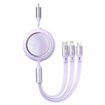 Baseus Bright Mirror 100W USB-C / Type-C to 8 Pin + USB-C / Type-C + Micro USB One-for-three Retractable Data Cable, Length: 1.2m(Purple)