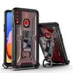 PC + TPU Shockproof Protective Case with Corkscrew Holder For Samsung Galaxy A20s(Transparent Black)