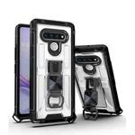 PC + TPU Shockproof Protective Case with Corkscrew Holder For LG Stylo 6(Transparent White)