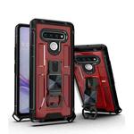 PC + TPU Shockproof Protective Case with Corkscrew Holder For LG Stylo 6(Royal Red)