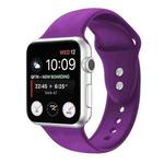 Double Nail Silicone Strap Watch Band For Apple Watch Series 8&7 41mm / SE 2&6&SE&5&4 40mm / 3&2&1 38mm(Dark Purple)