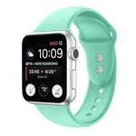 Double Nail Silicone Strap Watch Band For Apple Watch Ultra 49mm / Series 8&7 45mm / SE 2&6&SE&5&4 44mm / 3&2&1 42mm(Mint Green)