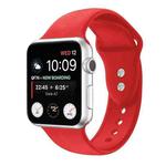 Double Nail Silicone Strap Watch Band For Apple Watch Ultra 49mm / Series 8&7 45mm / SE 2&6&SE&5&4 44mm / 3&2&1 42mm(Red)