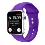 Double Nail Silicone Strap Watch Band For Apple Watch Ultra 49mm / Series 8&7 45mm / SE 2&6&SE&5&4 44mm / 3&2&1 42mm(Purple)
