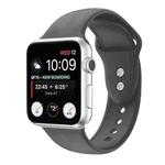 Double Nail Silicone Strap Watch Band For Apple Watch Ultra 49mm / Series 8&7 45mm / SE 2&6&SE&5&4 44mm / 3&2&1 42mm(Dark Grey)