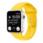 Double Nail Silicone Strap Watch Band For Apple Watch Ultra 49mm / Series 8&7 45mm / SE 2&6&SE&5&4 44mm / 3&2&1 42mm(Yellow)