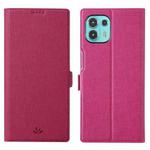 ViLi K Series Shockproof TPU + PU Leather Magnetic Buckle Horizontal Flip Case with Card Slots & Wallet & Holder For Motorola Moto Edge 20 Lite(Rose Red)