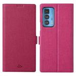 ViLi K Series Shockproof TPU + PU Leather Magnetic Buckle Horizontal Flip Case with Card Slots & Wallet & Holder For Motorola Moto Edge 20 Pro(Rose Red)