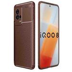 For vivo iQOO 8 Carbon Fiber Texture Shockproof TPU Case(Brown)