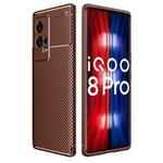 For vivo iQOO 8 Pro Carbon Fiber Texture Shockproof TPU Case(Brown)