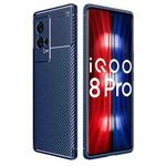 For vivo iQOO 8 Pro Carbon Fiber Texture Shockproof TPU Case(Blue)