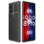 For vivo iQOO 8 Pro Carbon Fiber Texture Shockproof TPU Case(Black)