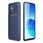 For OPPO Reno6 4G (Indonesia) Carbon Fiber Texture Shockproof TPU Case(Blue)