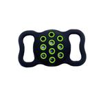 Pet Dog Cat Collar Dual-color Shockproof Silicone Protective Cover Case For AirTag(Black Green)