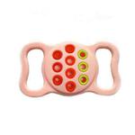 Pet Dog Cat Collar Dual-color Shockproof Silicone Protective Cover Case For AirTag(Pink Red Green)