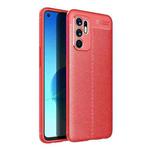 For OPPO Reno6 4G (Indonesia) Litchi Texture TPU Shockproof Case(Red)