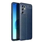 For OPPO Reno6 4G (Indonesia) Litchi Texture TPU Shockproof Case(Navy Blue)