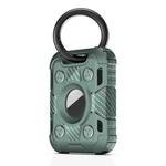 Tank Armor Anti-scratch Shockproof Carbon Fiber TPU Protective Cover Case with Keychain Ring Loop For AirTag(Grey)