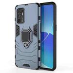 For OPPO Reno6 4G PC + TPU Shockproof Protective Case with Magnetic Ring Holder(Navy Blue)