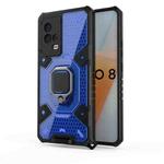 For vivo iQOO 8 Space PC+TPU Shockproof Case with Ring Holder(Blue)