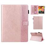 Glitter Powder Stitching Hot-pressed Changing PU Leather Case with Holder & Card Slots & Sleep / Wake-up Function For iPad 10.2 2021 / 2020 / 2019 / Pro 10.5(Pink)