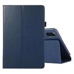 For Honor Tablet V7 Pro Litchi Texture Solid Color Horizontal Flip Leather Case with Holder & Pen Slot(Blue)