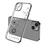 For iPhone 13 mini Electroplating Diamond Dandelion Pattern TPU Shockproof Protective Case (Black)