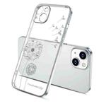 For iPhone 13 mini Electroplating Diamond Dandelion Pattern TPU Shockproof Protective Case (Silver)