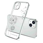 For iPhone 13 Pro Max Electroplating Diamond Dandelion Pattern TPU Shockproof Protective Case (Silver)
