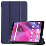 For Lenovo Tab M8 3rd Gen Custer Texture Horizontal Flip Leather Case with Three-folding Holder(Blue)