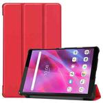 For Lenovo Tab M8 3rd Gen Custer Texture Horizontal Flip Leather Case with Three-folding Holder(Red)