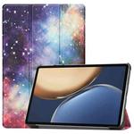 For Honor Tablet V7 Pro Colored Drawing Pattern Horizontal Flip Leather Case with Three-folding Holder & Sleep / Wake-up Function(Milky Way Nebula)