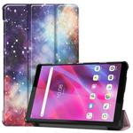 For Lenovo Tab M8 3rd Gen Colored Drawing Pattern Horizontal Flip Leather Case with Three-folding Holder(Galaxy)