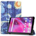 For Lenovo Tab M8 3rd Gen Colored Drawing Pattern Horizontal Flip Leather Case with Three-folding Holder(Starry Sky)