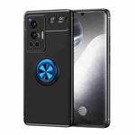 For vivo X70 Pro Metal Ring Holder 360 Degree Rotating TPU Case(Black+Blue)